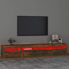 vidaXL TV-Schrank mit LED-Leuchten Räuchereiche 240x35x40 cm