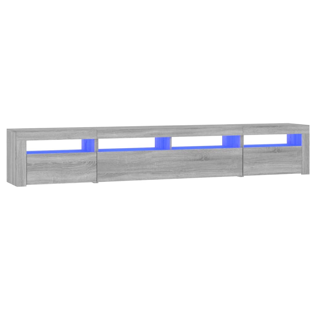 vidaXL TV-Schrank mit LED-Leuchten Grau Sonoma 240x35x40 cm