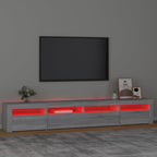 vidaXL TV-Schrank mit LED-Leuchten Grau Sonoma 240x35x40 cm