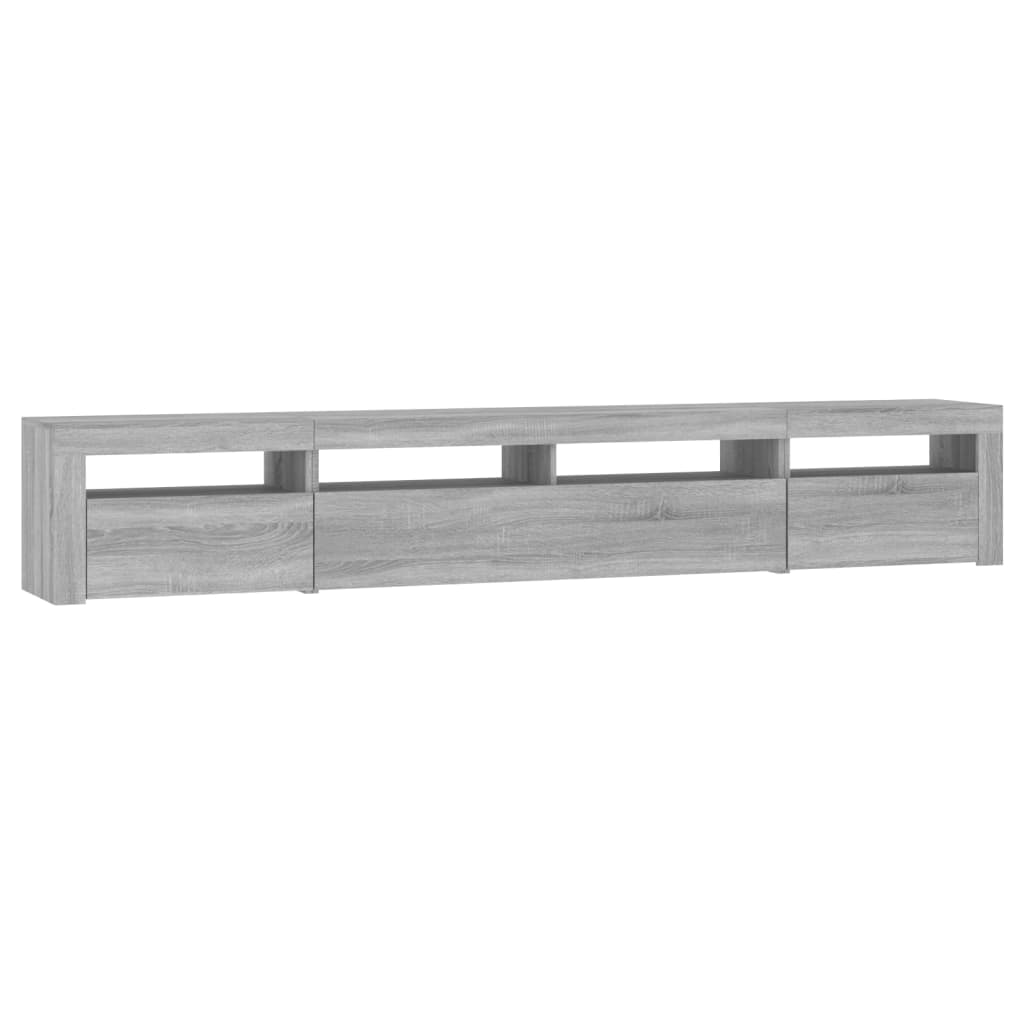vidaXL TV-Schrank mit LED-Leuchten Grau Sonoma 240x35x40 cm