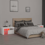 vidaXL Nachttische 2 Stk. mit LED-Leuchten Weiß 70x36,5x40 cm