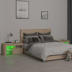 vidaXL Nachttische 2 Stk. mit LED-Leuchten Sonoma-Eiche 70x36,5x40 cm