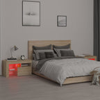 vidaXL Nachttische 2 Stk. mit LED-Leuchten Sonoma-Eiche 70x36,5x40 cm