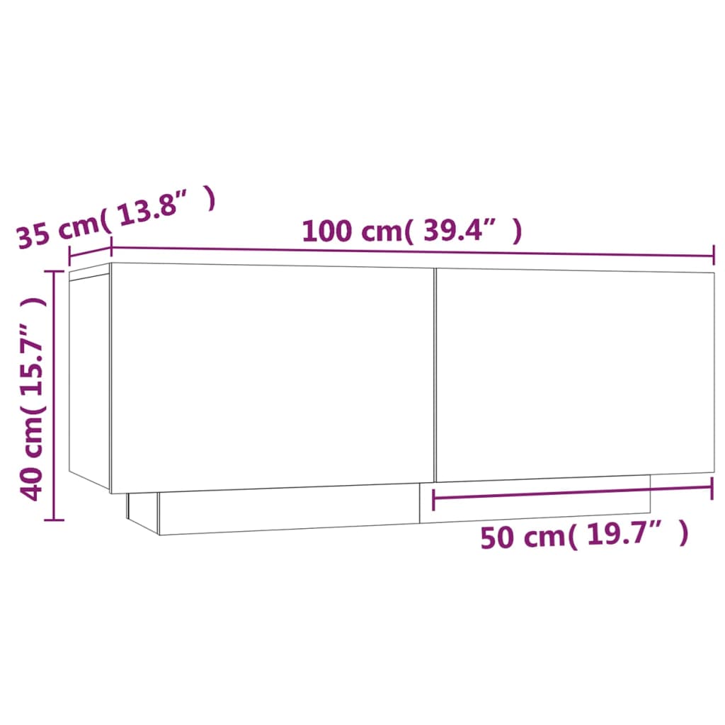 vidaXL Nachttisch Braun Eichen-Optik 100x35x40 cm Holzwerkstoff