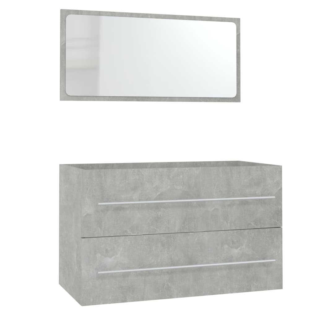 vidaXL 3-tlg. Badmöbel-Set Betongrau