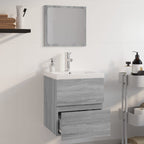 vidaXL Badmöbel-Set Grau Sonoma Holzwerkstoff