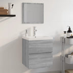 vidaXL Badmöbel-Set Grau Sonoma Holzwerkstoff