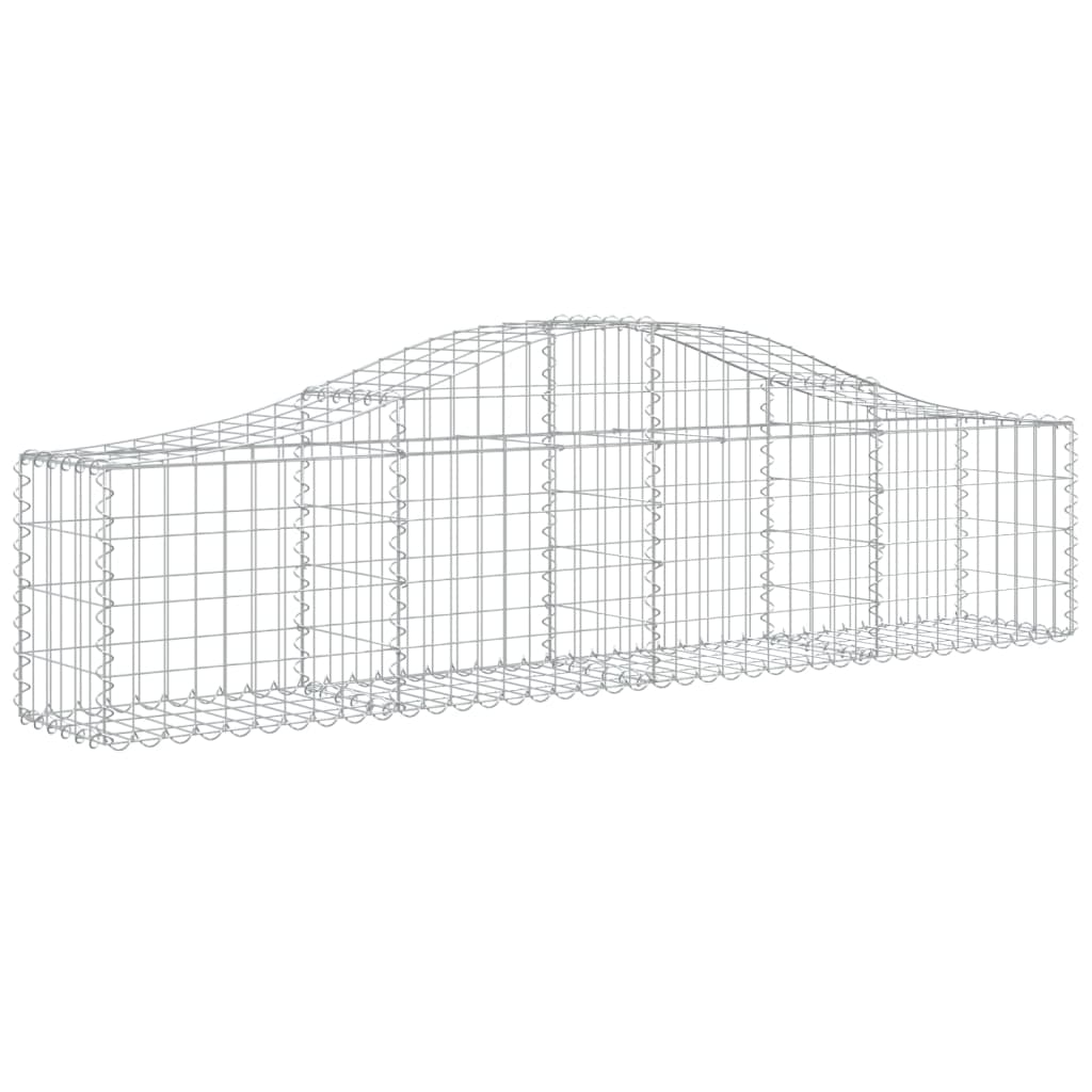 vidaXL Gabione mit Hochbogen 200x30x40/60 cm Verzinktes Eisen