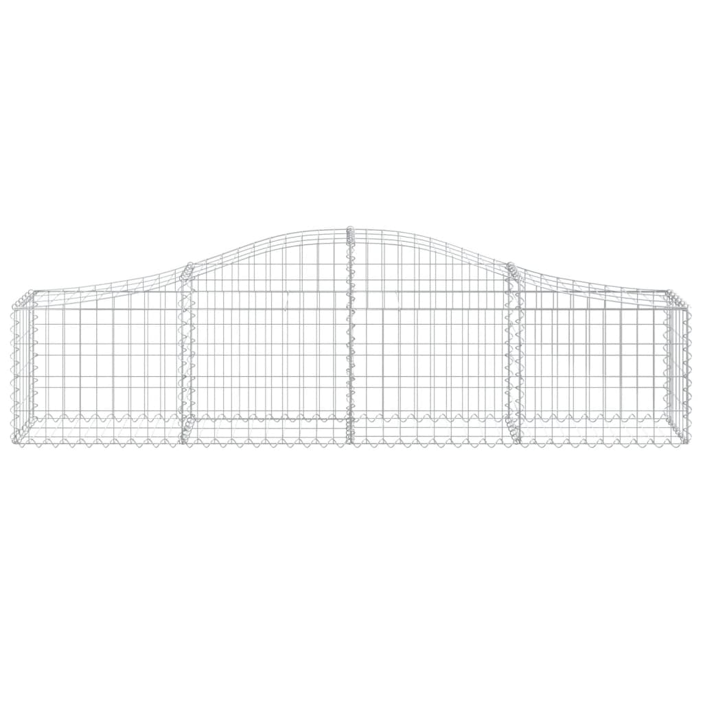 vidaXL Gabione mit Hochbogen 200x30x40/60 cm Verzinktes Eisen