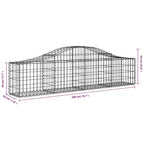 vidaXL Gabione mit Hochbogen 200x30x40/60 cm Verzinktes Eisen