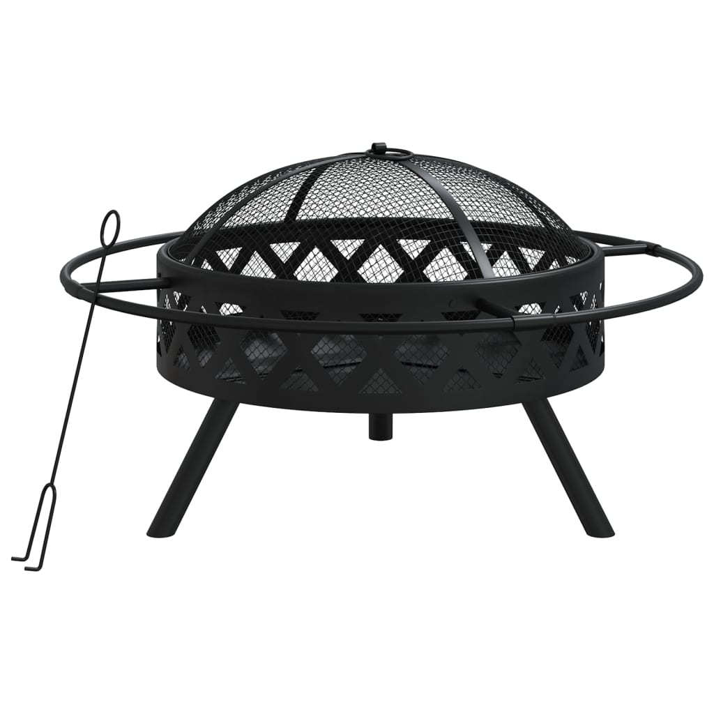 vidaXL Feuerschale mit Schürhaken 70 cm XXL Stahl