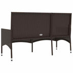vidaXL Gartenbank 3-Sitzer mit Kissen Braun Poly Rattan