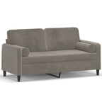 vidaXL 2-Sitzer-Sofa mit Kissen Hellgrau 140 cm Samt