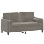 vidaXL 2-Sitzer-Sofa mit Kissen Hellgrau 140 cm Samt