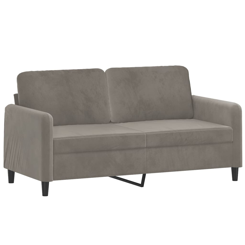 vidaXL 2-Sitzer-Sofa mit Kissen Hellgrau 140 cm Samt