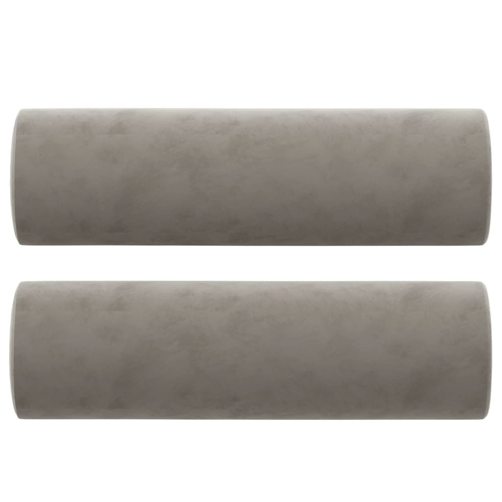 vidaXL 2-Sitzer-Sofa mit Kissen Hellgrau 140 cm Samt