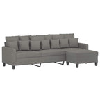 vidaXL 3-Sitzer-Sofa mit Hocker Dunkelgrau 210 cm Stoff