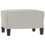 vidaXL Sessel mit Hocker Hellgrau 60 cm Mikrofasergewebe