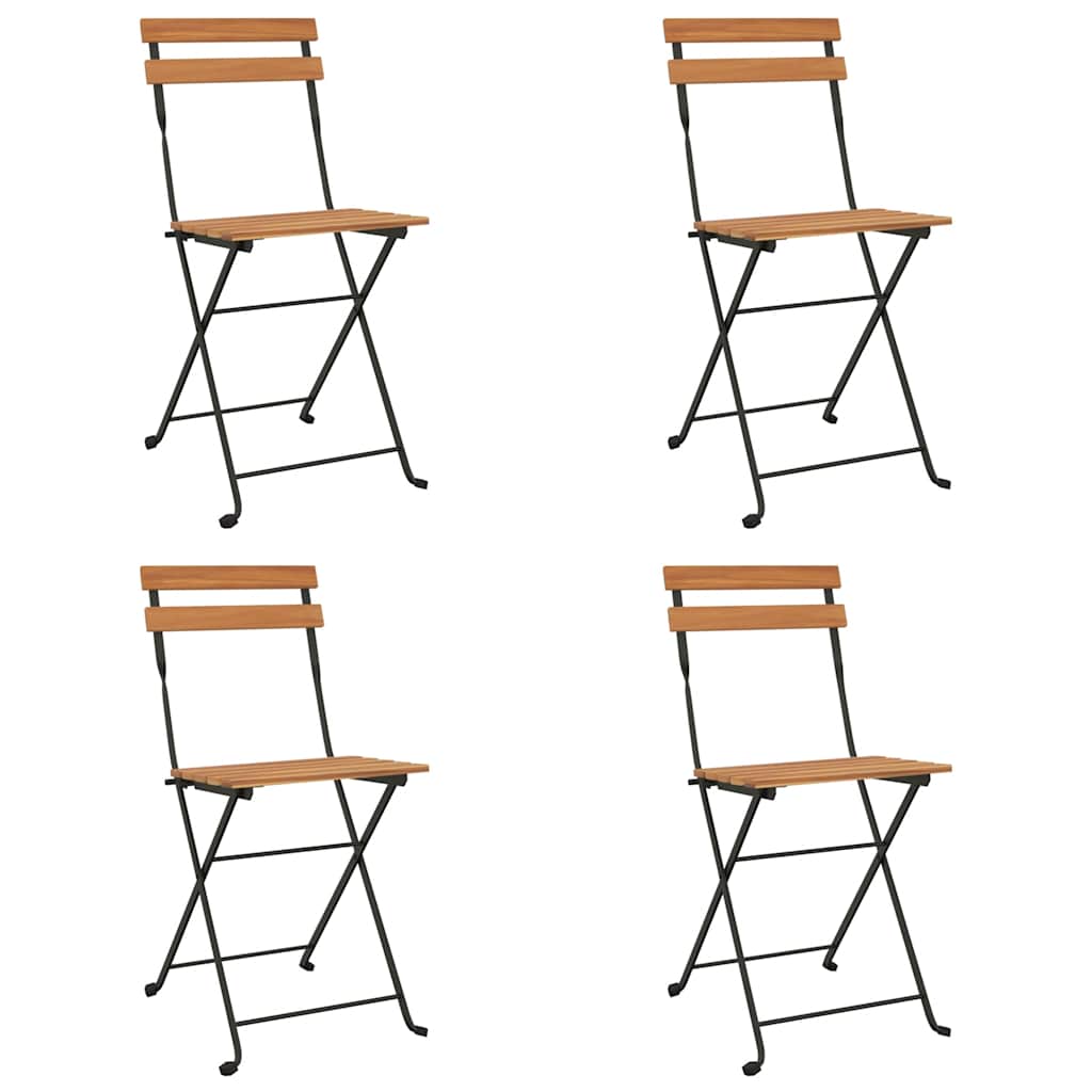 vidaXL 5-tlg. Bistro-Set Klappbar Massivholz Akazie und Stahl