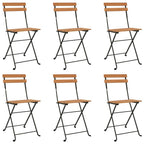 vidaXL 7-tlg. Bistro-Set Klappbar Massivholz Akazie und Stahl