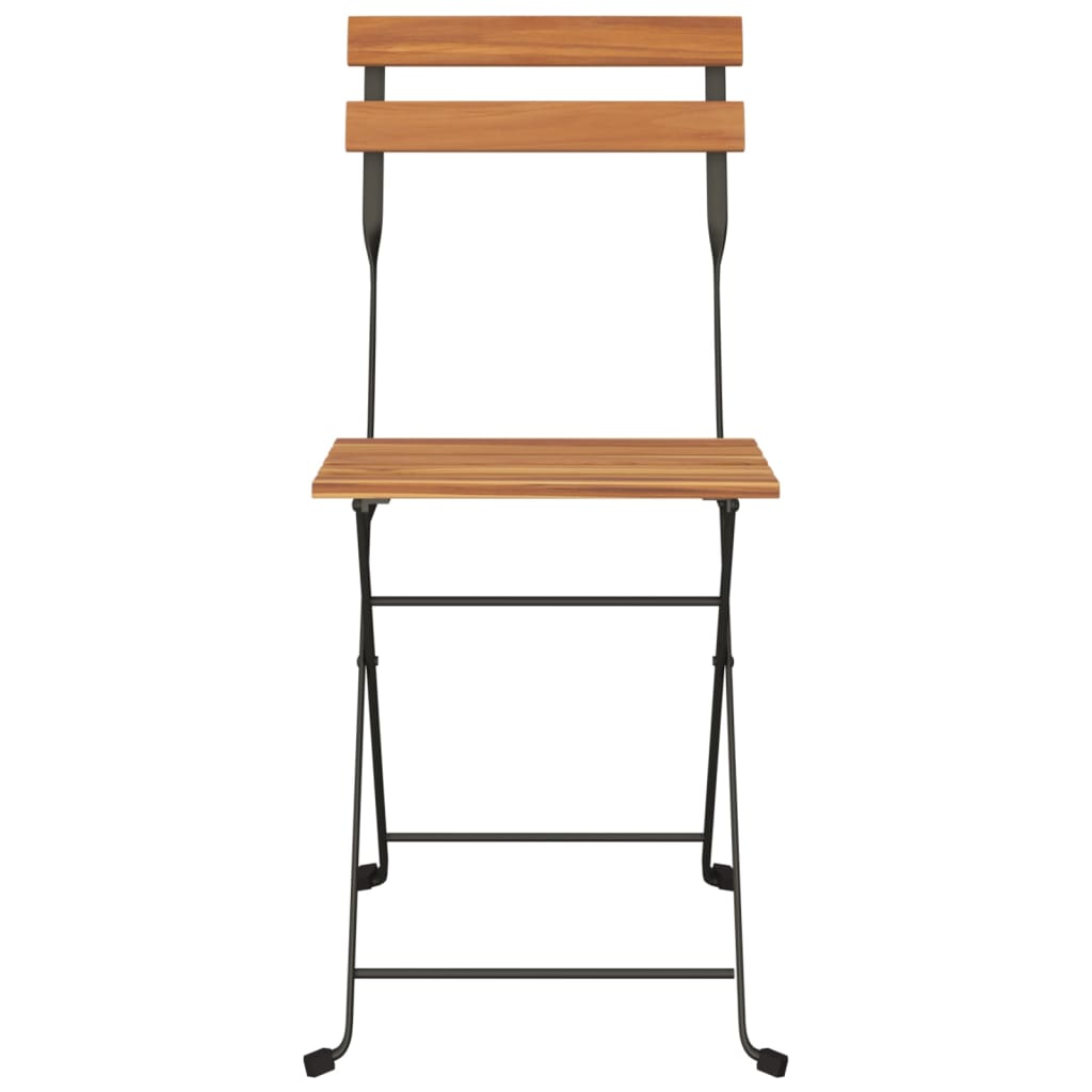 vidaXL Bistrostühle 6 Stk. Klappbar Massivholz Teak und Stahl
