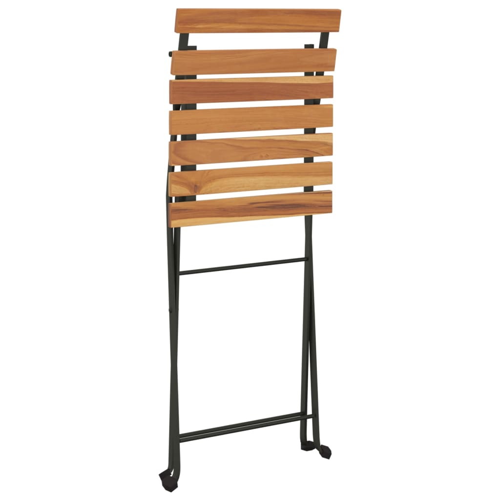 vidaXL Bistrostühle 6 Stk. Klappbar Massivholz Teak und Stahl