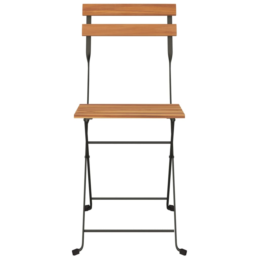 vidaXL Bistrostühle 8 Stk. Klappbar Massivholz Teak und Stahl