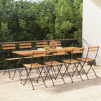 vidaXL Bistrostühle 8 Stk. Klappbar Massivholz Teak und Stahl