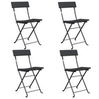 vidaXL Bistrostühle 4 Stk. Klappbar Schwarz Poly Rattan und Stahl