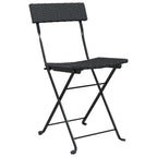 vidaXL Bistrostühle 6 Stk. Klappbar Schwarz Poly Rattan und Stahl