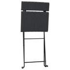 vidaXL Bistrostühle 6 Stk. Klappbar Schwarz Poly Rattan und Stahl