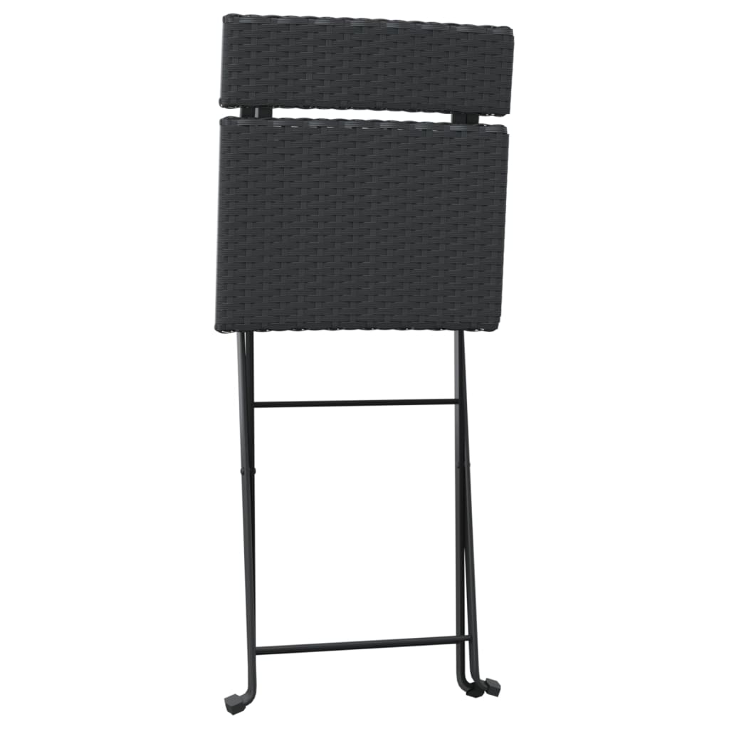 vidaXL Bistrostühle 6 Stk. Klappbar Schwarz Poly Rattan und Stahl