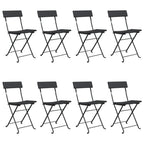 vidaXL Bistrostühle 8 Stk. Klappbar Schwarz Poly Rattan und Stahl