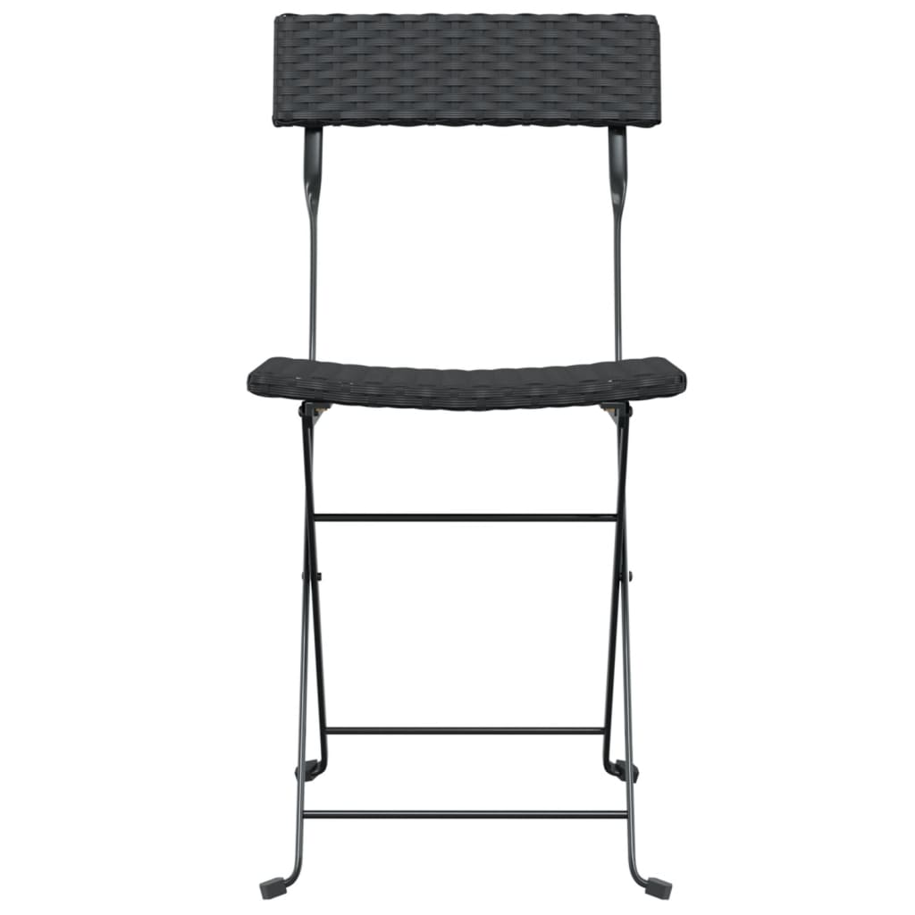 vidaXL Bistrostühle 8 Stk. Klappbar Schwarz Poly Rattan und Stahl