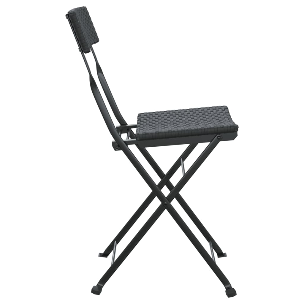 vidaXL Bistrostühle 8 Stk. Klappbar Schwarz Poly Rattan und Stahl