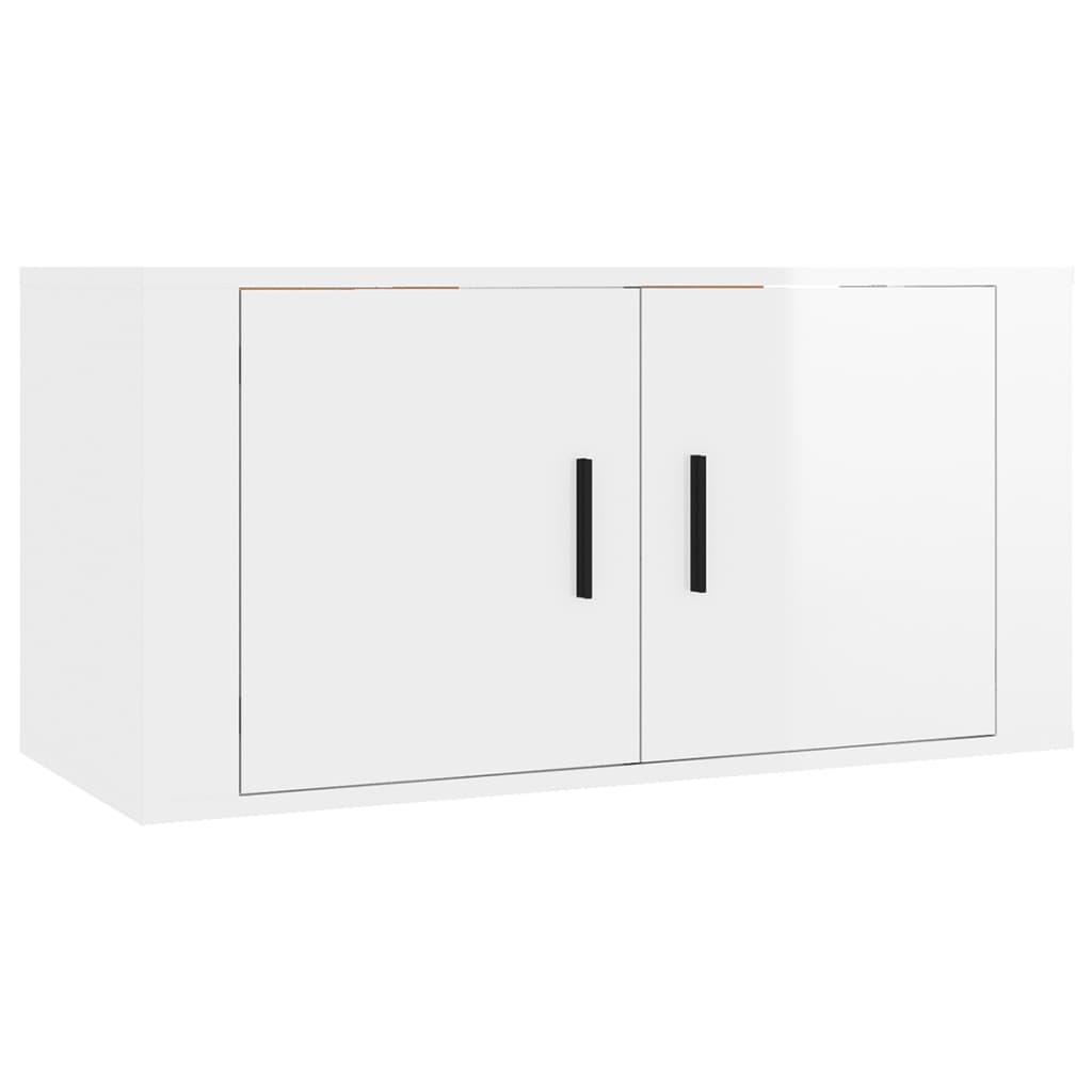 vidaXL TV-Wandschrank Hochglanz-Weiß 80x34,5x40 cm