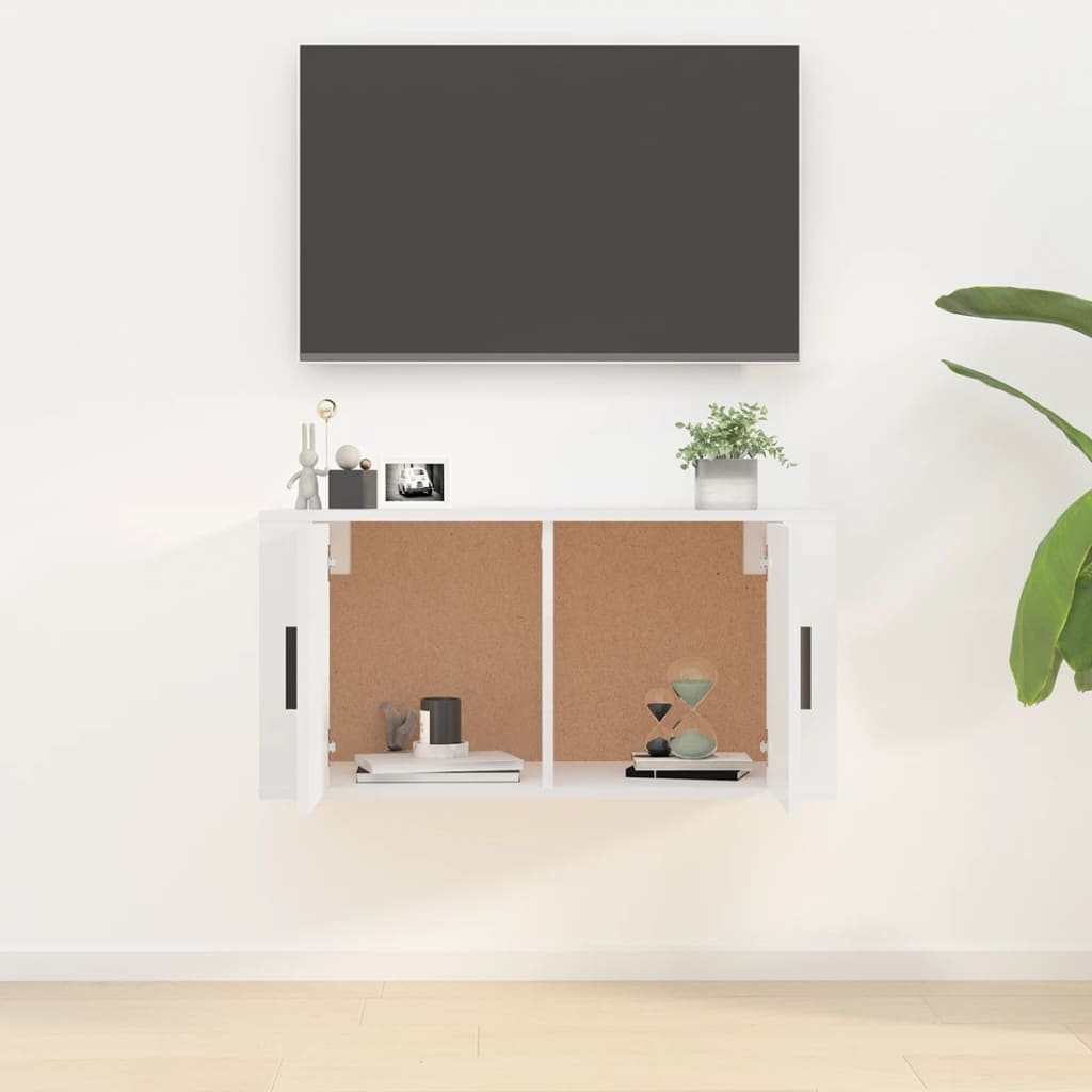 vidaXL TV-Wandschrank Hochglanz-Weiß 80x34,5x40 cm