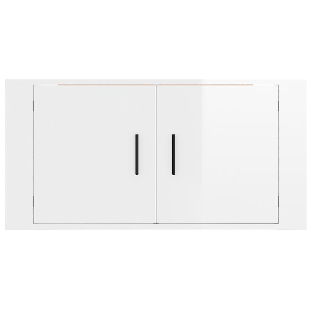 vidaXL TV-Wandschrank Hochglanz-Weiß 80x34,5x40 cm
