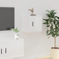 vidaXL TV-Wandschrank Hochglanz-Weiß 80x34,5x40 cm