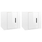 vidaXL TV-Wandschränke 2 Stk. Hochglanz-Weiß 40x34,5x40 cm