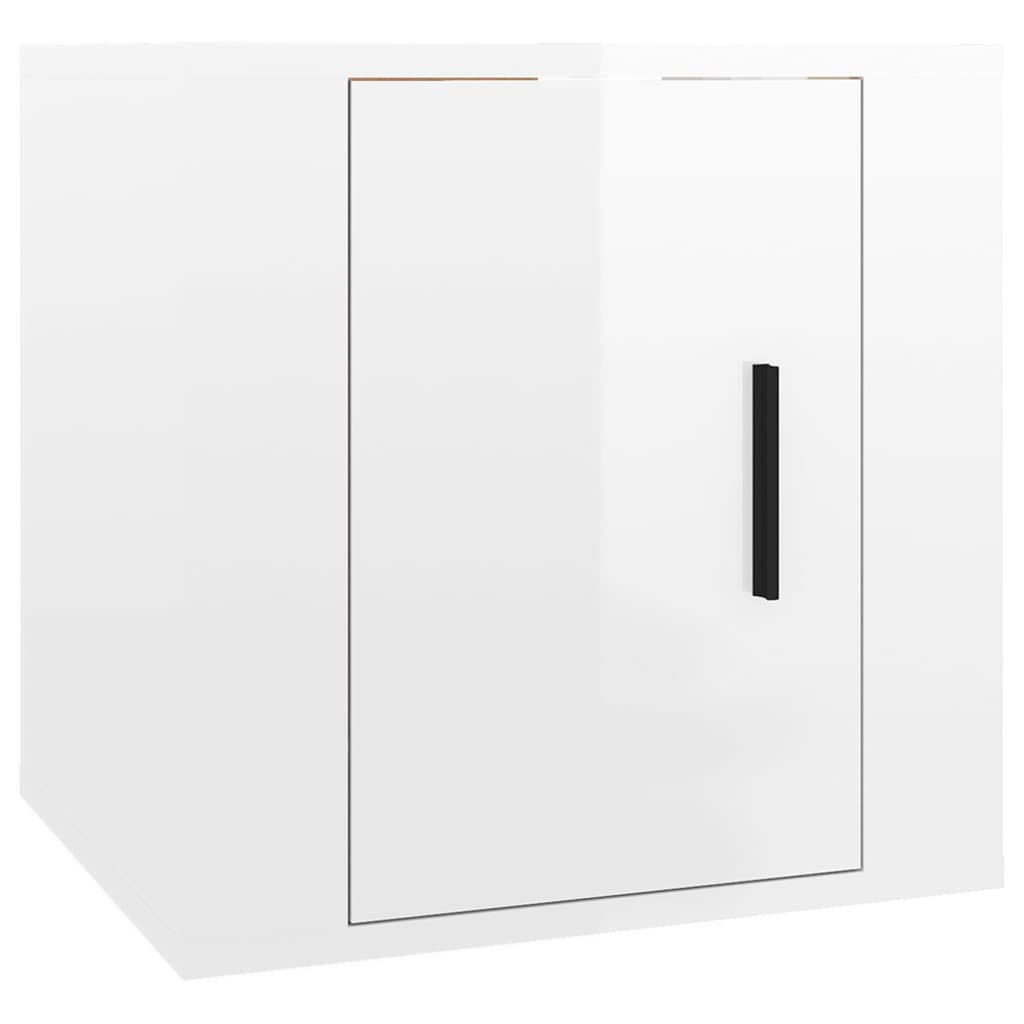 vidaXL TV-Wandschränke 2 Stk. Hochglanz-Weiß 40x34,5x40 cm