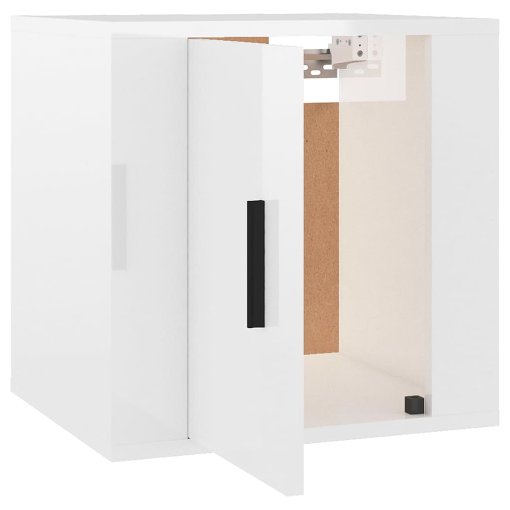 vidaXL TV-Wandschränke 2 Stk. Hochglanz-Weiß 40x34,5x40 cm