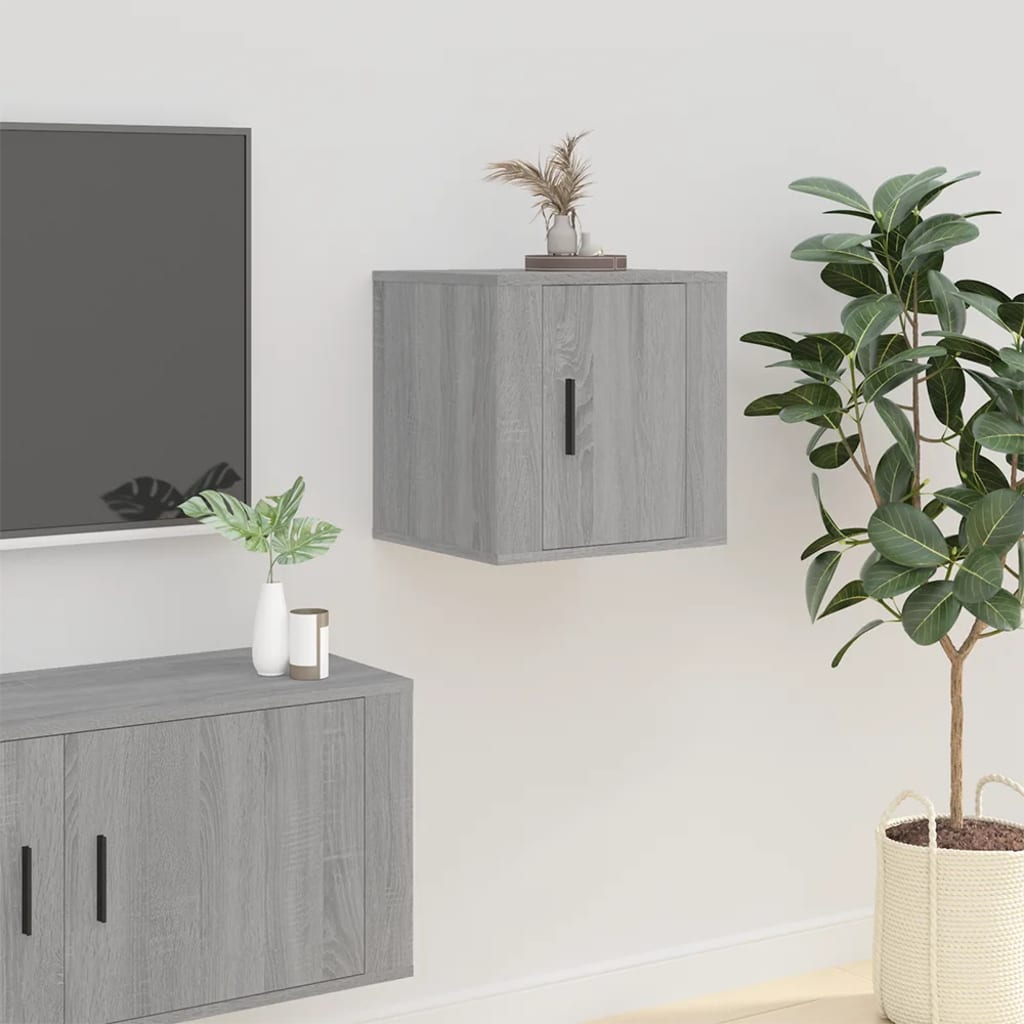 vidaXL TV-Wandschränke 2 Stk. Grau Sonoma 40x34,5x40 cm