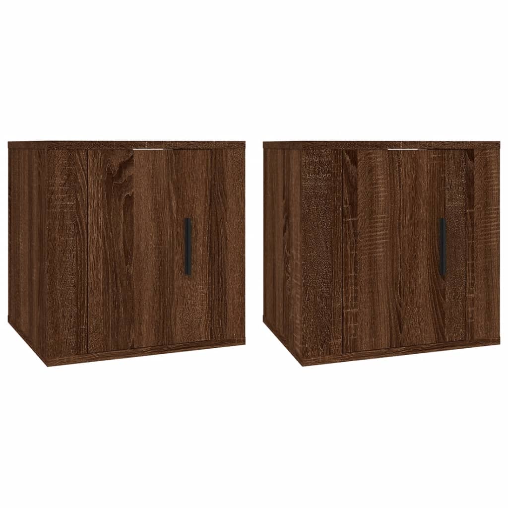 vidaXL TV-Wandschränke 2 Stk. Braun Eichen-Optik 40x34,5x40 cm