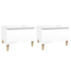 vidaXL Beistelltische 2 Stk. Hochglanz-Weiß 50x46x35 cm Holzwerkstoff