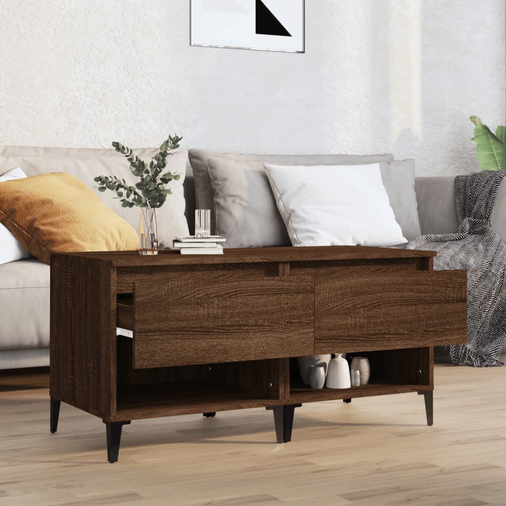 vidaXL Beistelltische 2 Stk. Braun Eichen-Optik 50x46x50 cm