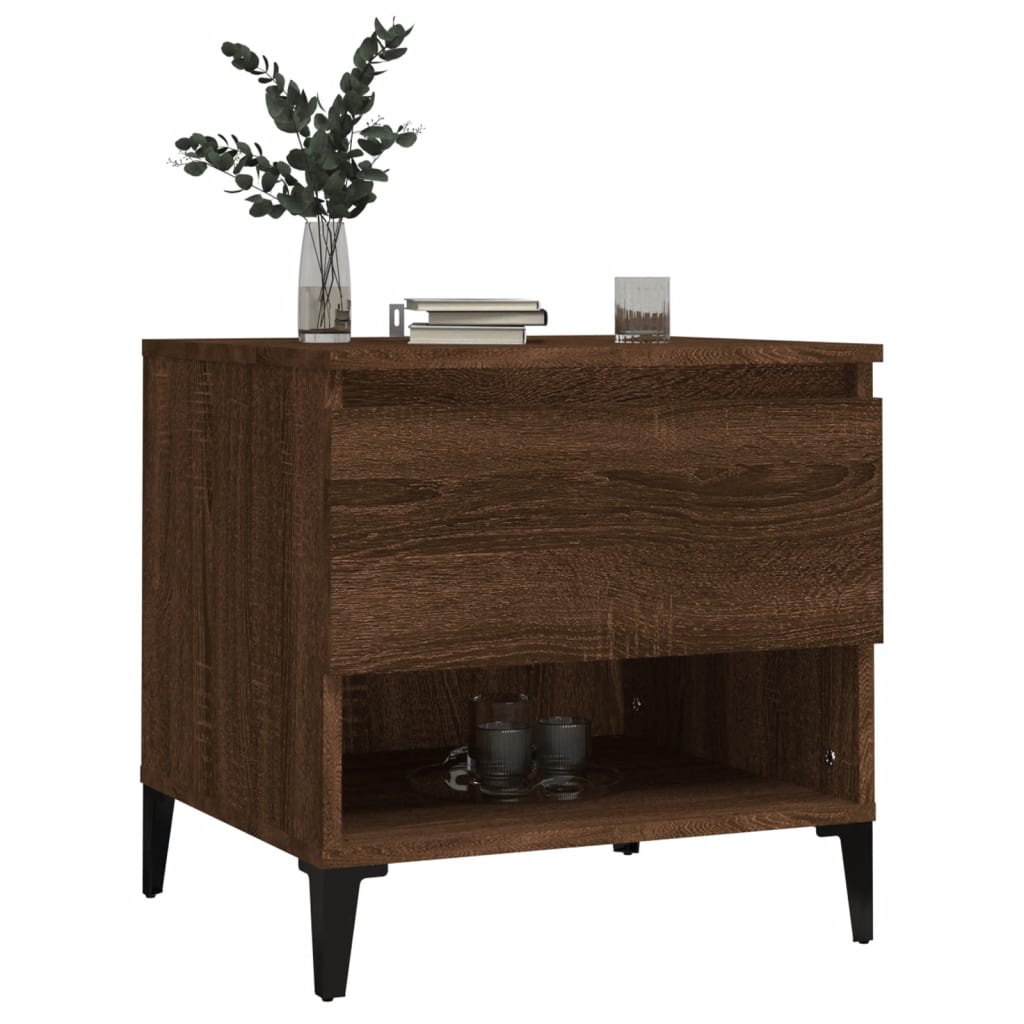vidaXL Beistelltische 2 Stk. Braun Eichen-Optik 50x46x50 cm