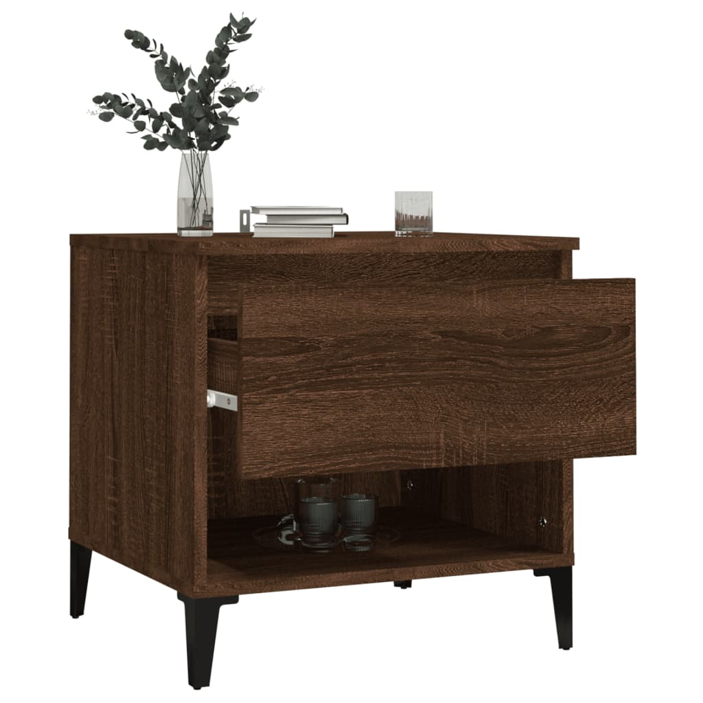 vidaXL Beistelltische 2 Stk. Braun Eichen-Optik 50x46x50 cm