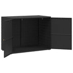 vidaXL Gartenschrank Schwarz 100 x 55,5 x 80 cm Poly Rattan