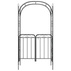 vidaXL Gartenbogen mit Tor Schwarz 108x45x235 cm Stahl